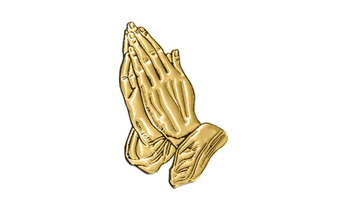 DLP517 516 GD WT Gold Praying Hands White